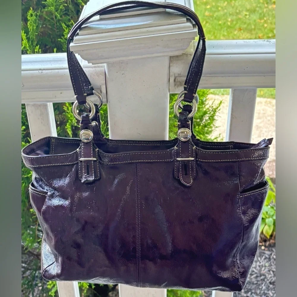 Coach Patent Leather Plum Bag